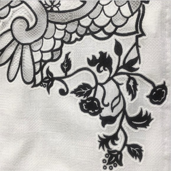 NWT sz 18 New York & Company PAPER WHITE Threaded Summer Skirt w/ Black Pattern - Picture 8 of 10